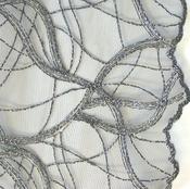 Black/silver metallic embroidered net image