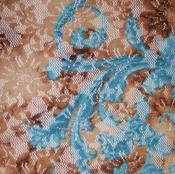 Brown/turquoise floral stretch net image