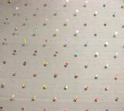 Black stiff net with silver holo dot