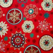 Millefiore snow on red cotton image