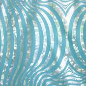 Silver holo waves on turquoise jersey image