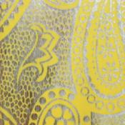 Silver paisley foil on yellow jersey image