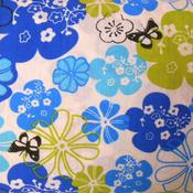 Blue &amp; lime floral cotton 56″ image