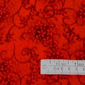 Red &amp; black floral 112″ wide cotton image
