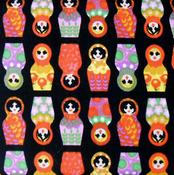 Babushka on black cotton image
