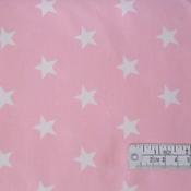 White stars on baby pink cotton poplin image