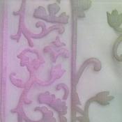 Green, Purple and Lilac Burnout Print Chiffon image