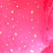 Flo Pink Organza with silver holo dots image