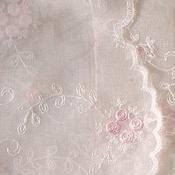 Ivory Organza with embroidered rosebuds image
