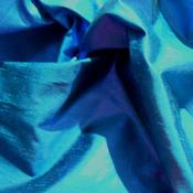 Peacock blue metallic silk