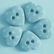 Button – Sky blue spotty heart image