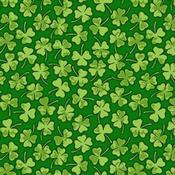 Soft print Shamrocks on Green Cotton