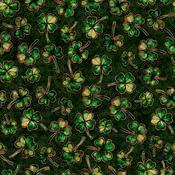 Elegant Shamrocks on Celtic Green Cotton