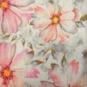 Linen Cotton Mix – Coral &amp; Pink Floral