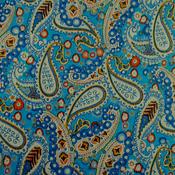 Combed lawn – Turquoise paisley
