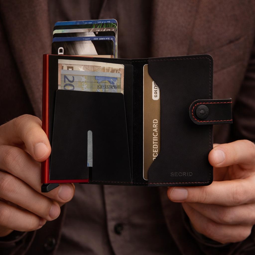 Secrid Miniwallet Black/Red Wallet with Card Protector