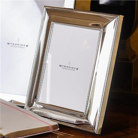 Newbridge Silverware Elegance Picture Frame 5x7 Silver Plated Beaded Design Personalisation