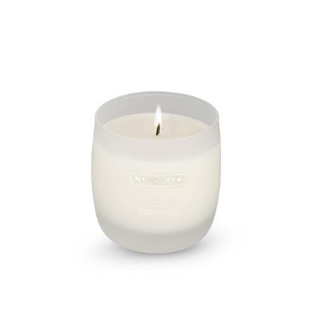 Newbridge Silver Cedarwood Scented Candle Soy Blend Wax 55 Hours Burn Time 200g Frosted Glass Container