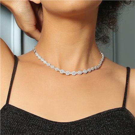 Newbridge Silver Necklace with Clear Stones