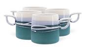 Paul Maloney Pottery Teal Set 4 Mugs image