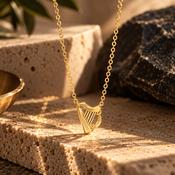Seala Collection Harp Pendant &amp; Chain Gold image