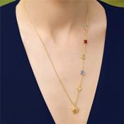 Newbridge Gold Necklace with Multi Coloured stones image