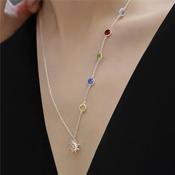 Newbridge Silver Silver Plated Necklace Coloured Stone