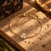 Seala Collection Clover Bracelet Gold &amp; Clear image