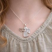 Absolute Jewellery Silver angel pendant/chain image