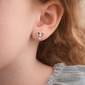 Absolute Jewellery Silver heart with cross earring image