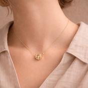 Absolute Jewellery Gold Interlocking Ring Pendant Necklace image