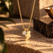 Seala CollectionIreland map Pendant &amp; Chain Gold/Clear charm image