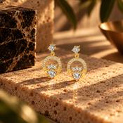 Seala Collection Claddagh Drop Earring Gold/Clear image