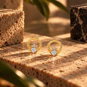Seala Collection Claddagh Stud Earring Gold/Clear image