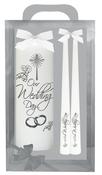 Wedding Candle Set 8" Gift Boxed White image