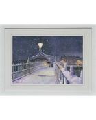 Ha'penny Bridge A Winters Chill by Sean Curran Art Framed Print 14" x 11" image
