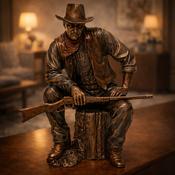 Bronze Screen Legend Sitting Figurine by Joe Davies image