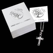 Silver Crucifix Cross &amp; Chain Pendant