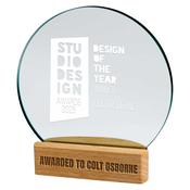 Beechwood &amp; Crystal Round Award 170mm image