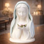 Ceramic Blue Madonna 7.5" with Light image