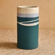 Paul Maloney Pottery Teal Stem Vase by Tipperary Crystal