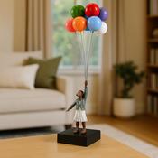 David McGlynn Sculpture - Girl With Balloons 'Joyful' - Engravable