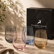 Killarney Crystal Jewel Collection Barrel Tumbler Glasses Set of 4 image
