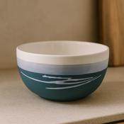 Paul Maloney Pottery Teal Fruit or Salad Bowl by Tipperary Crystal image