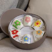 Tipperary Heart Flowers Set 6 Bone China Mugs image