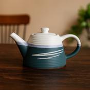 Paul Maloney Pottery Teal Tea Pot &amp; Lid by Tipperary Crystal image