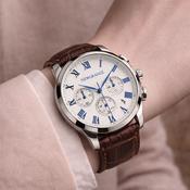Newgrange Living Mens Watch - Brown Strap, White Face