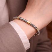 Fred Bennett Mens Stainless Steel Bracelet with Gold Plating &amp; Hematite image