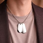 Fred Bennett Double Oval Dog Tag Necklace &amp; Chain – Men’s Jewellery image