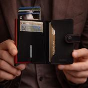 Secrid Miniwallet Matte Black &amp; Red – RFID Protected Leather Wallet image